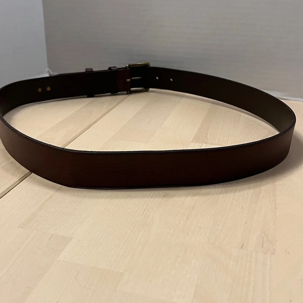 Polo Ralph Lauren Dark Brown Leather Belt w/ Brass Hardware Men’s Size 40 - EUC